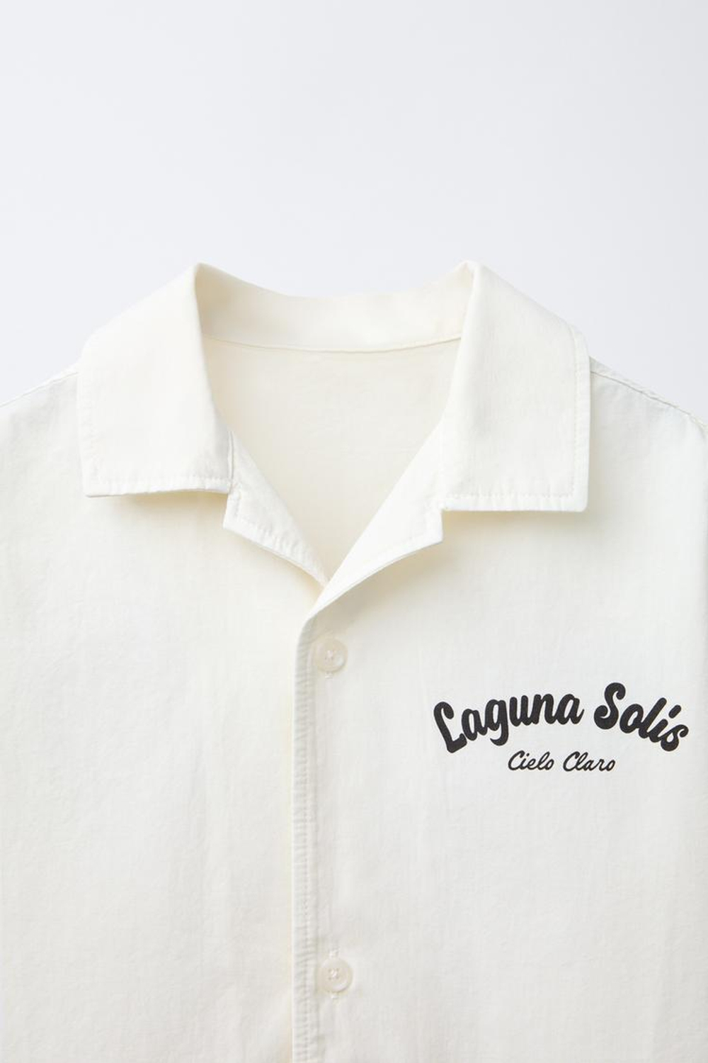 ZARA РУБАШКА С НАДПИСЬЮ, КРЕМОВЫЙ