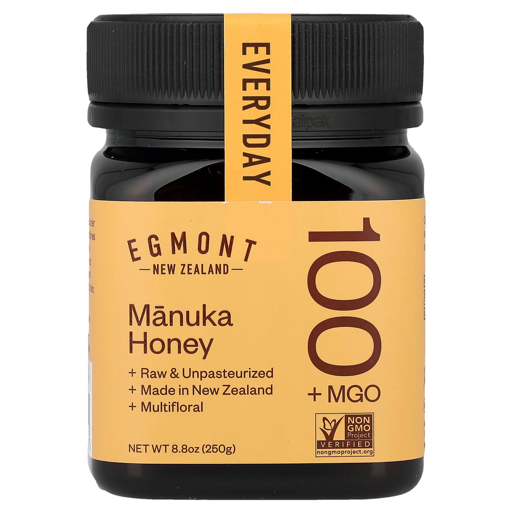 Egmont Honey, мед манука, необработанный и непастеризованный, MGO 100+, 250 г (8,8 унции)