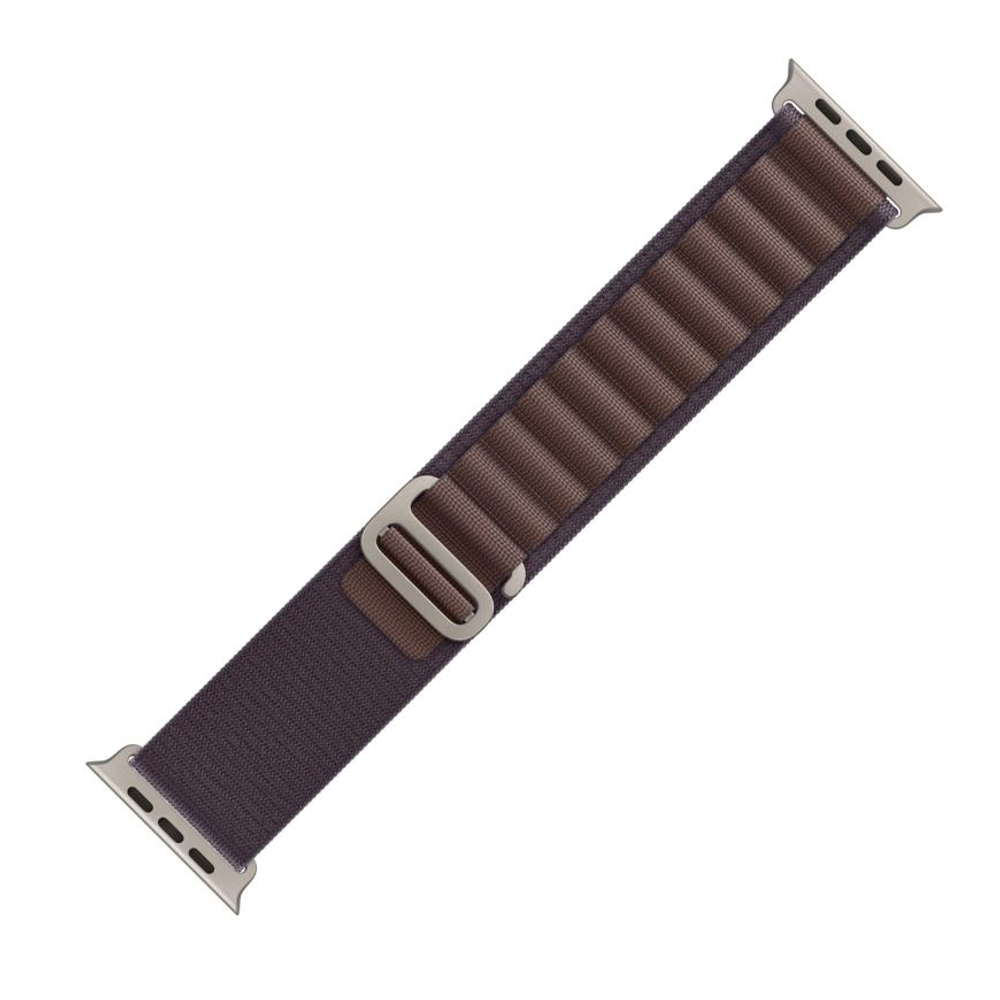 Браслет Apple Alpine Loop, «индиго» со светлой пряжкой, для Apple Watch 44, 45, 46 мм и Ultra 2–3 (дизайн 2023) Браслет «Гора» из переработанного полиэстера с G-образной застёжкой из титана