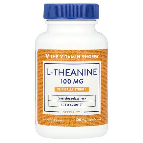 The Vitamin Shoppe, L-теанин, 100 мг, 120 растительных капсул