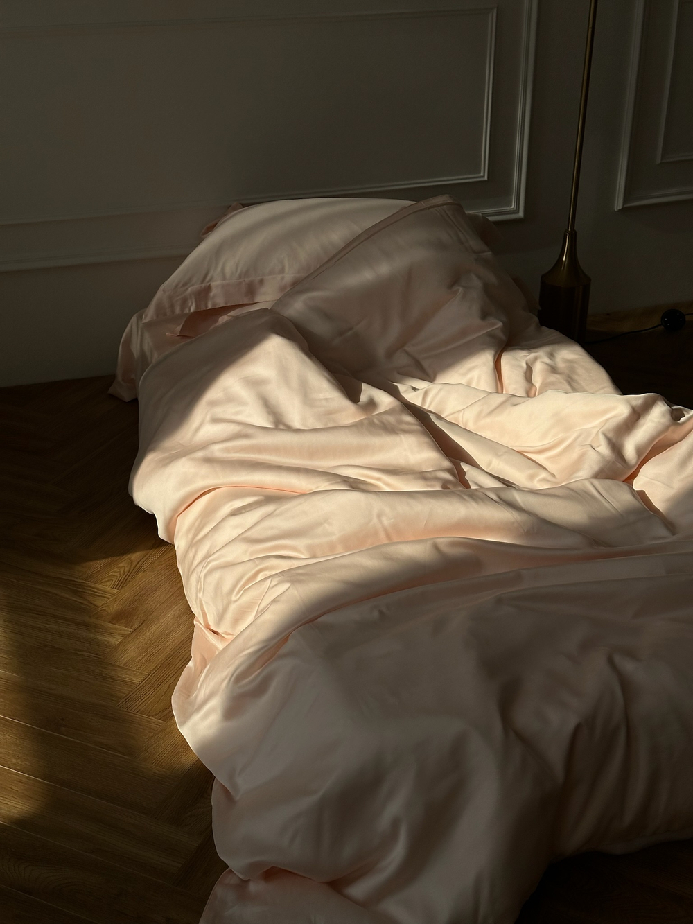 Однотонное постельное белье тенсель+хлопок | розовый