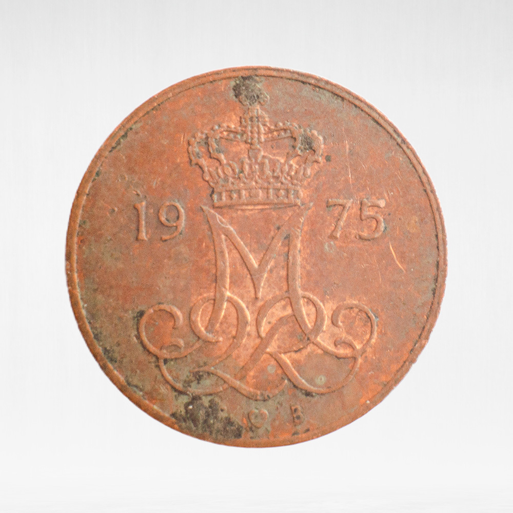 Denmark, 5 Øre - Margrethe II, 1975, VF