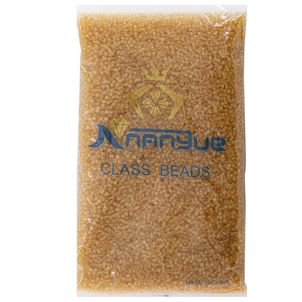 Бисер Alingar размер №8 вес 450 гр., бежевый матовый, прозрачный, пакет