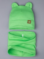 Шапка с ушками осенняя и снуд для детей