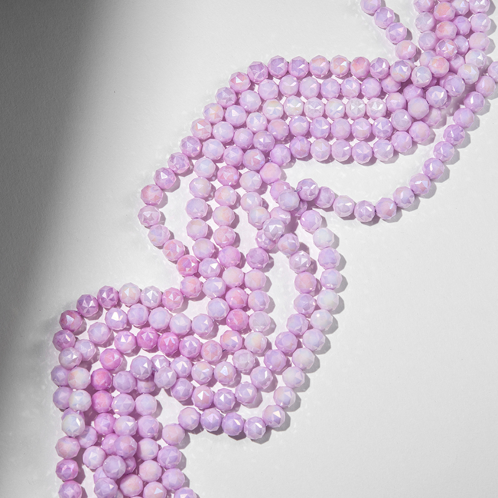 Хрустальные бусины, оттенок "Сирень", 8мм, шар, микроогранка