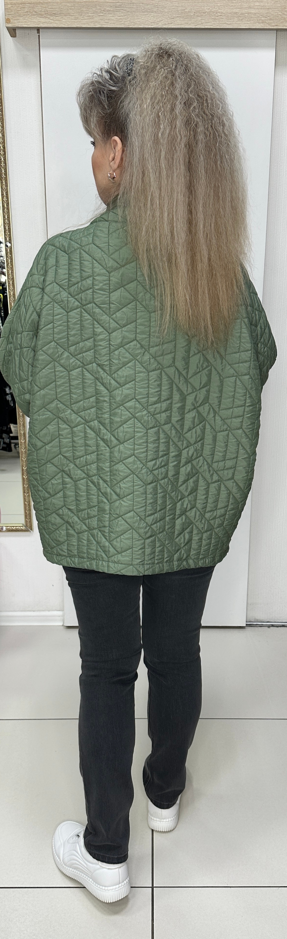 Куртка-жакет "зефирка" в оливковом цвете