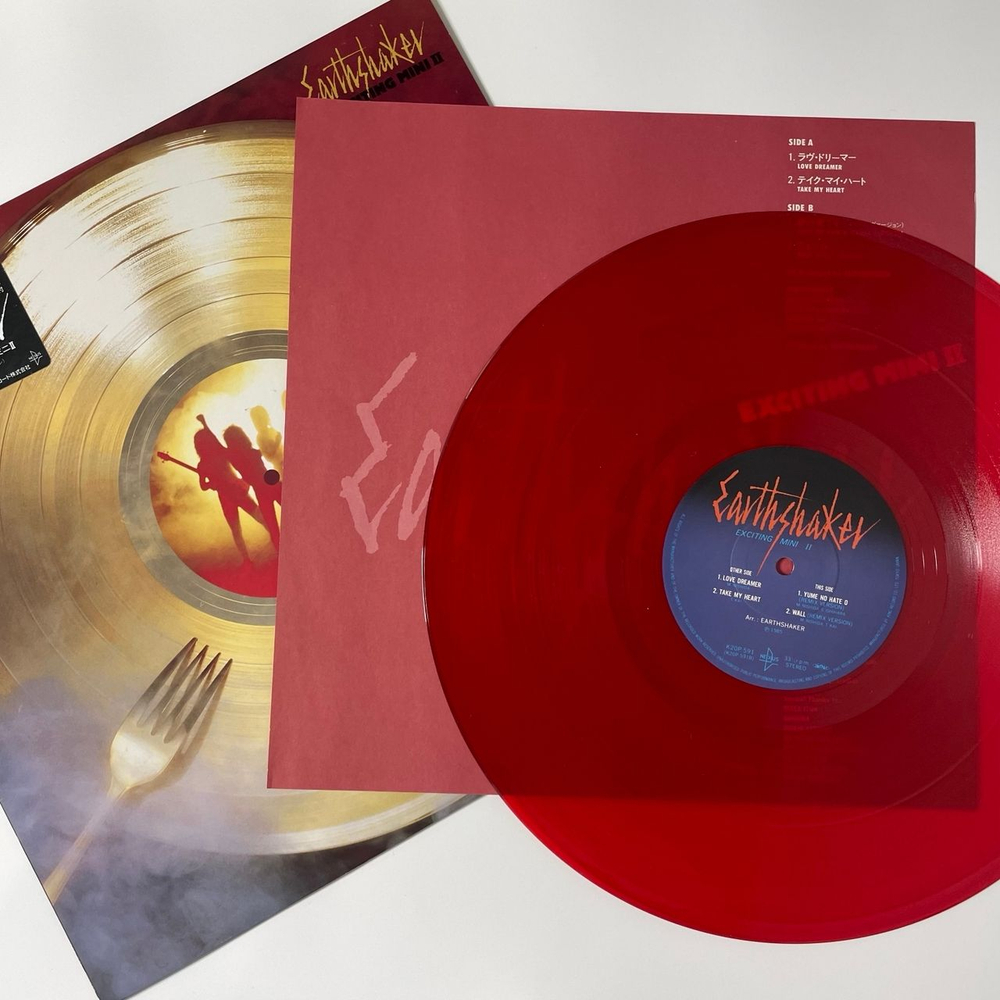 Винтажная виниловая пластинка LP Earthshaker Exciting Mini (Япония 1985) (Красный Винил)