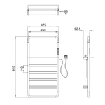Полотенцесушитель электрический WONZON & WOGHAND DÜSSELDORF, Темный графит (WW-A203-GM)