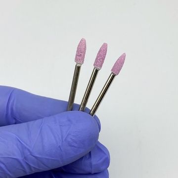 Корундовая фреза, конус (пуля) маленький, розовый