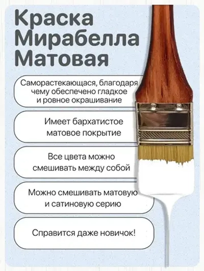 Специальная краска для перекраски мебели Мирабелла Матовая, Облако, 500 мл, быстросохнущая, на водной основе, без запаха, матовое покрытие, кипельно белый