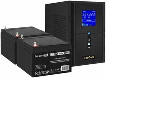 Батарея ExeGate SineTower SZ-1000.LCD.AVR.2SH.1C13.USB 2x DT 1226 26Ач EX296789RUS