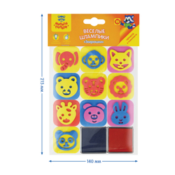Набор штампиков для творчества Мульти-Пульти "Зверюшки", EVA, 10шт., с чернилами ES_47772