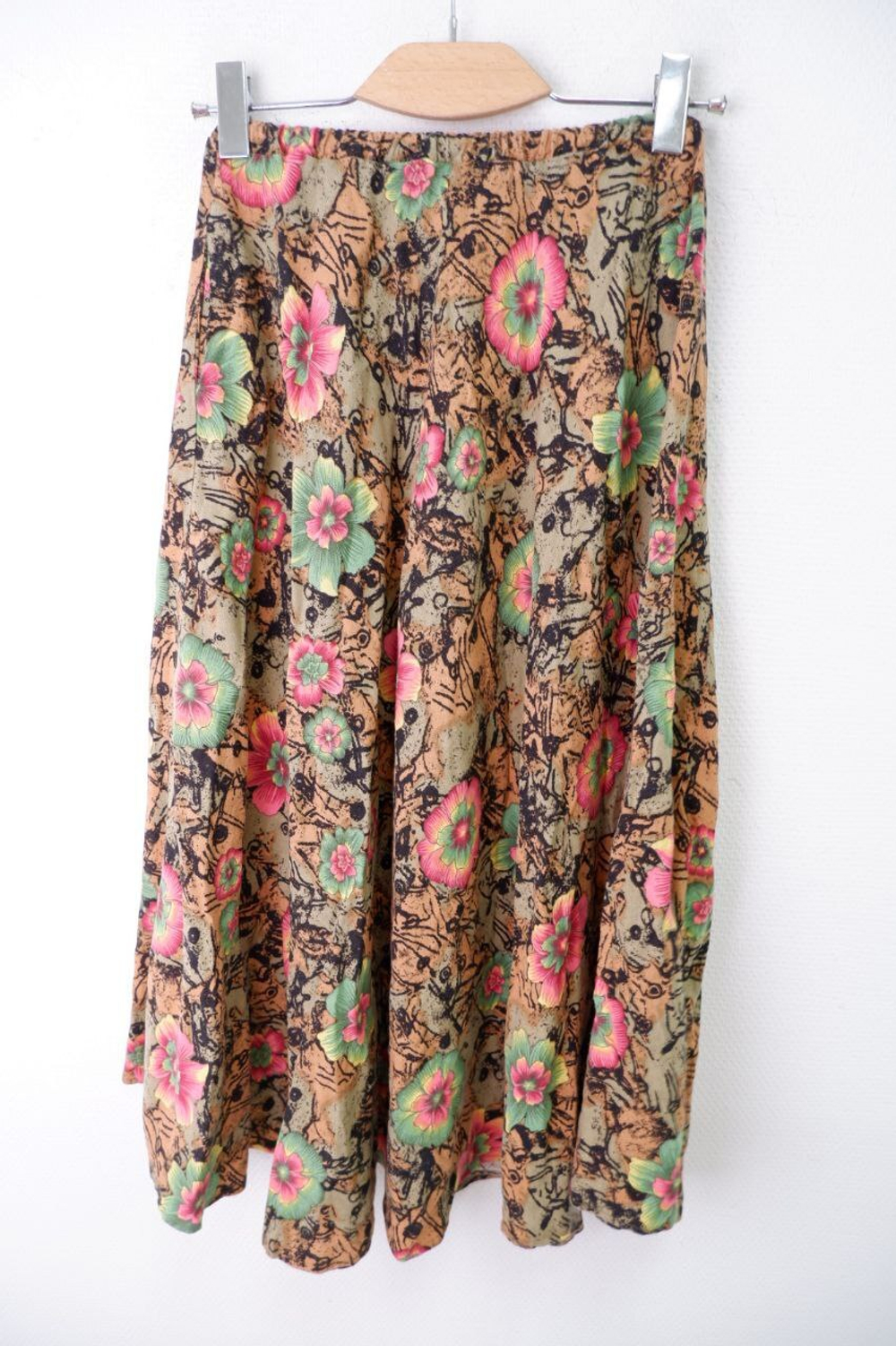 Юбка с цветочным принтом 44 размер