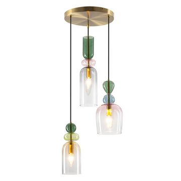 Подвес 3*E14 CL244031 прозрачный / розовый / дымчатый / зеленый TENDY Citilux