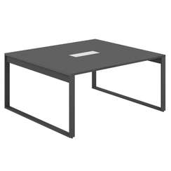 AG.1616.AN.72.AN / Стол для переговоров 1600х1638х750 / профиль О-образный: 70х20 антрацит; лючок: серебро; столешница: антрацит