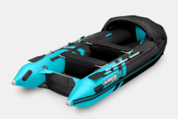 Надувная лодка GLADIATOR E380PRO черно-бирюзовый