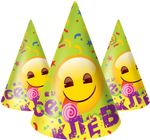 Колпаки на праздник Смайл, Emoji, Желтый, 1 шт.
