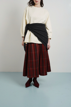 Юбка-колокол, красная клетка