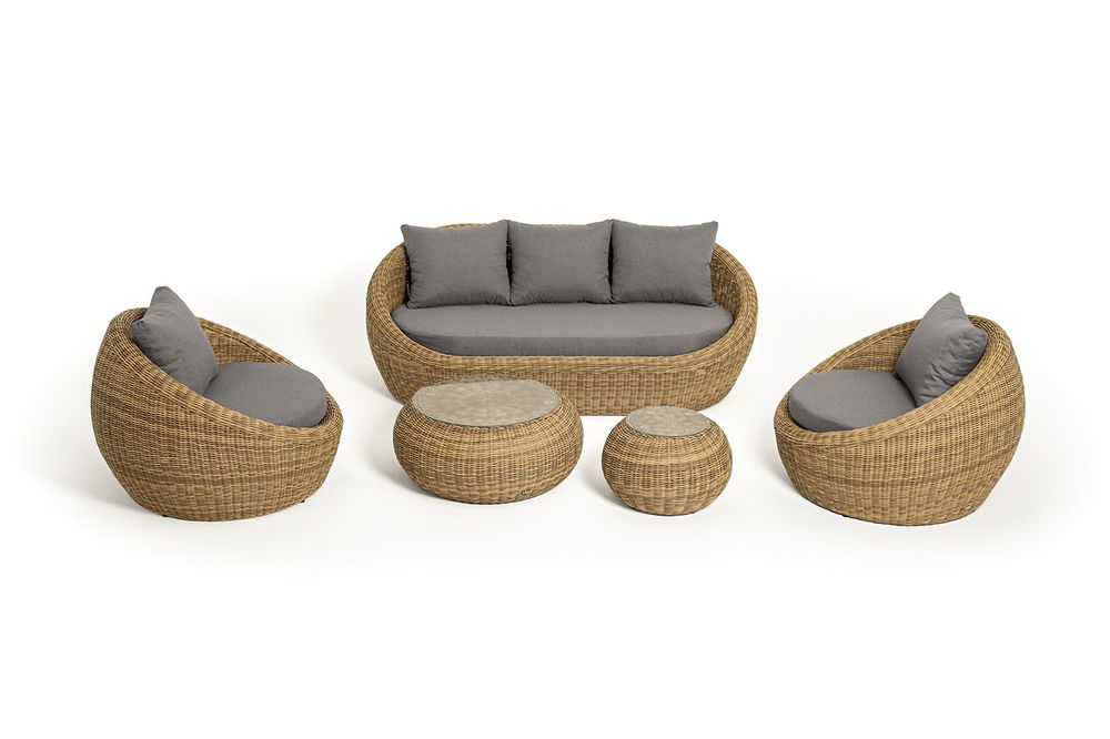 "Барселона" лаунж-зона из искусственного ротанга, цвет соломенный