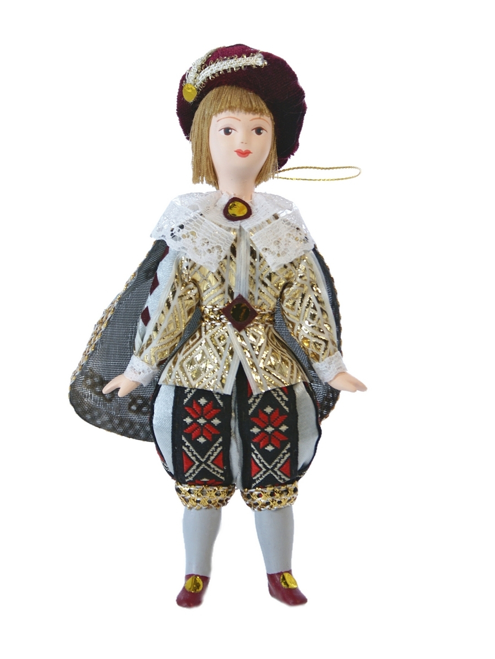 Кукла-подвеска сувенирная фарфоровая Паж