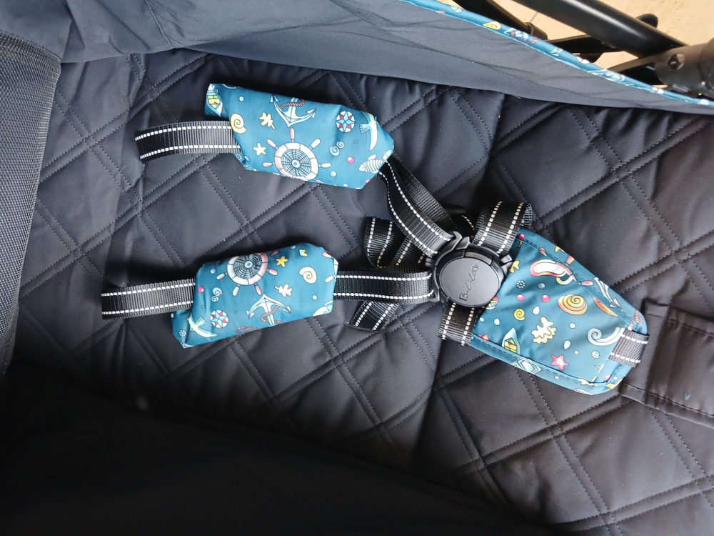 Коляска прогулочная Babalo 2024 Океан текстиль на черной раме