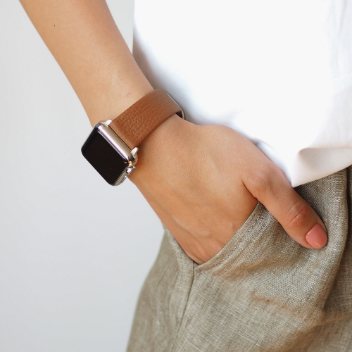 Ремешок для Apple Watch 40/41/42 mm из кожи теленка, цвета карамель
