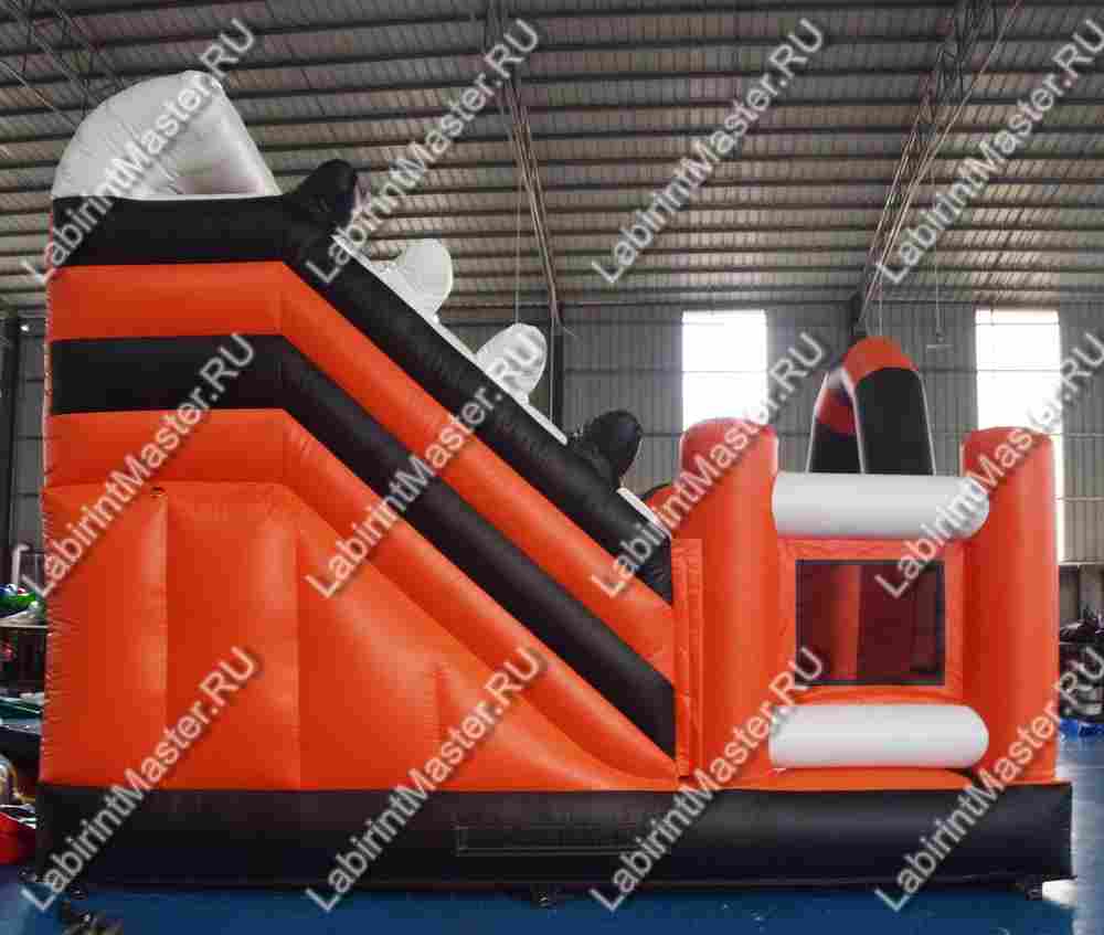 Коммерческий батут "Белый клык" с механизированной головой, 6*5*4 м черно-оранжевый