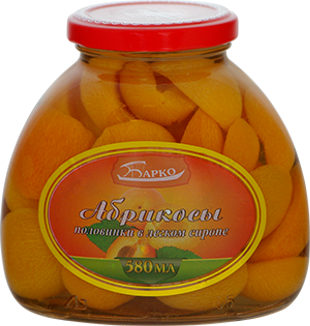 абрикосы БАРКО (половинки) 580мл ст/б (1х12)