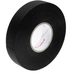 Изолента Коропласт 839 ПЭТ, 1 шт.25*19мм. автомобильная профессиональная подкапотная черная для жгутования, скрутки проводов, ПЭТ-ткань лавсан, матерчатая обмотка