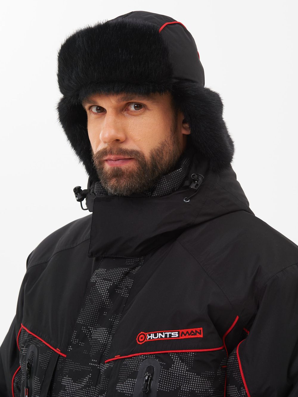 Шапка ушанка зимняя Reflect ткань Reflex Membrane цвет Чёрный иск. мех Норка