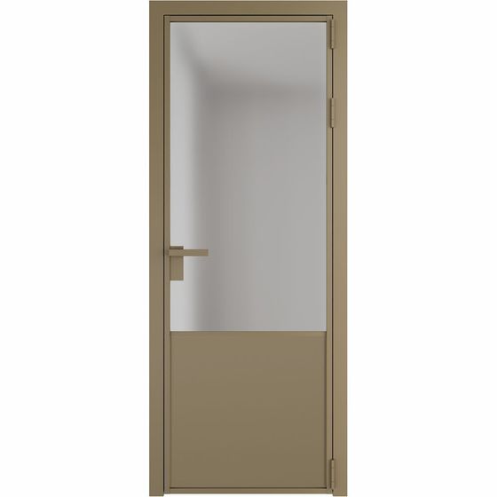 Алюминиевая дверь 19AG шампань стекло матовое