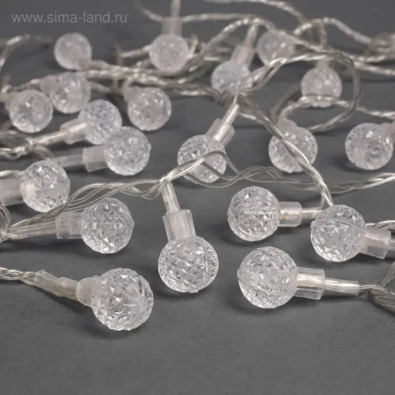 Гирлянда нить Фонарики 5 м., IP20, прозрачная нить, 20 мульти LED (RG/RB), 220 В, Luazon Lighting (1080404)