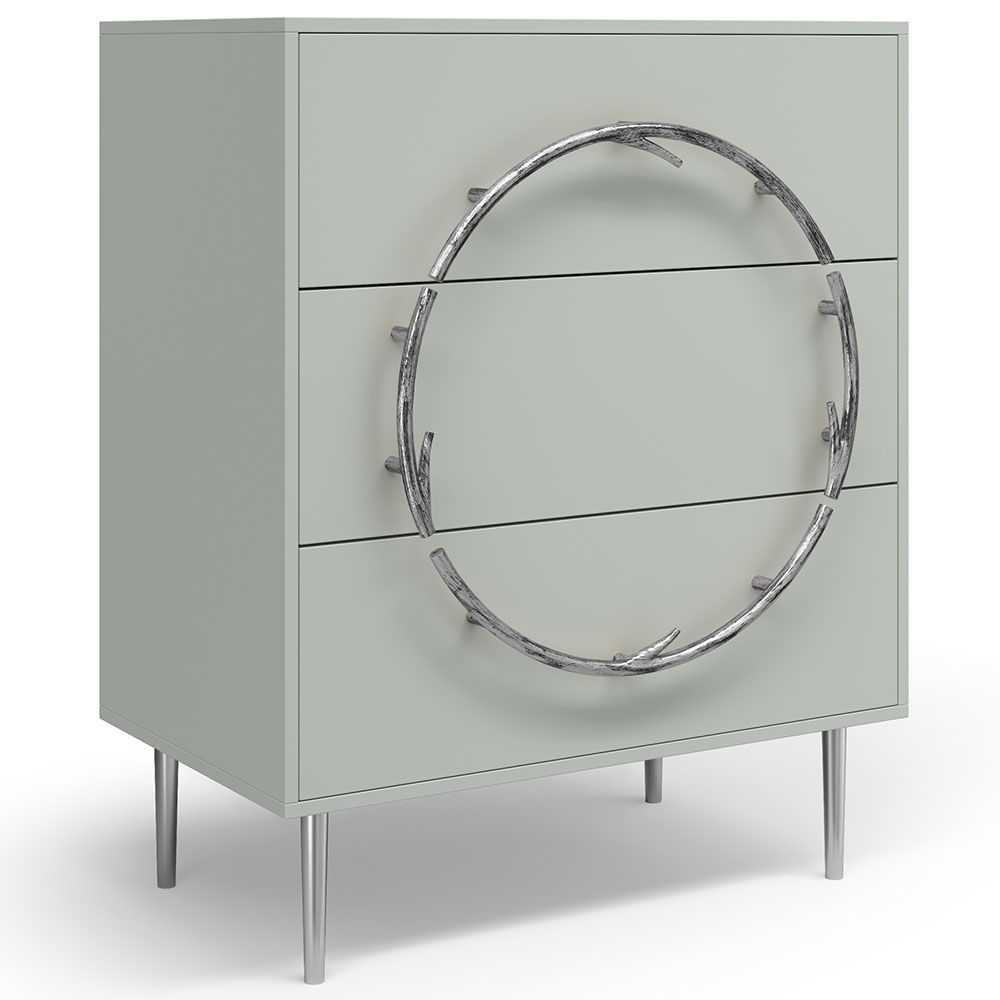 Комод Арт Колор matte Стайл Сильвер с 3 ящиками Серый дым матовый