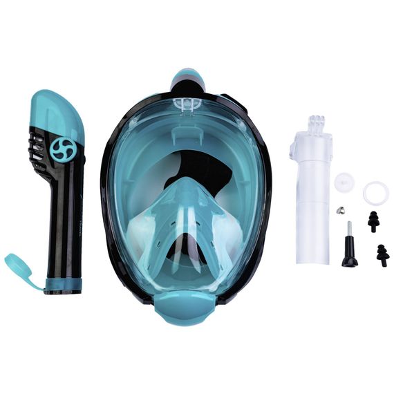 Маска полнолицевая Marlin Travel черный/бирюзовый/бирюзовый