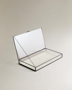 Zara Home Шкатулка из стекла, цвет чёрный, 32 см