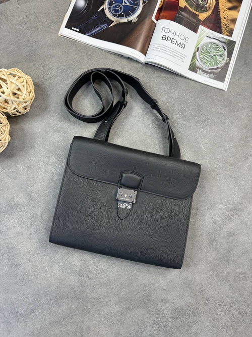 Сумка через плечо Hermes мессенджер чёрная