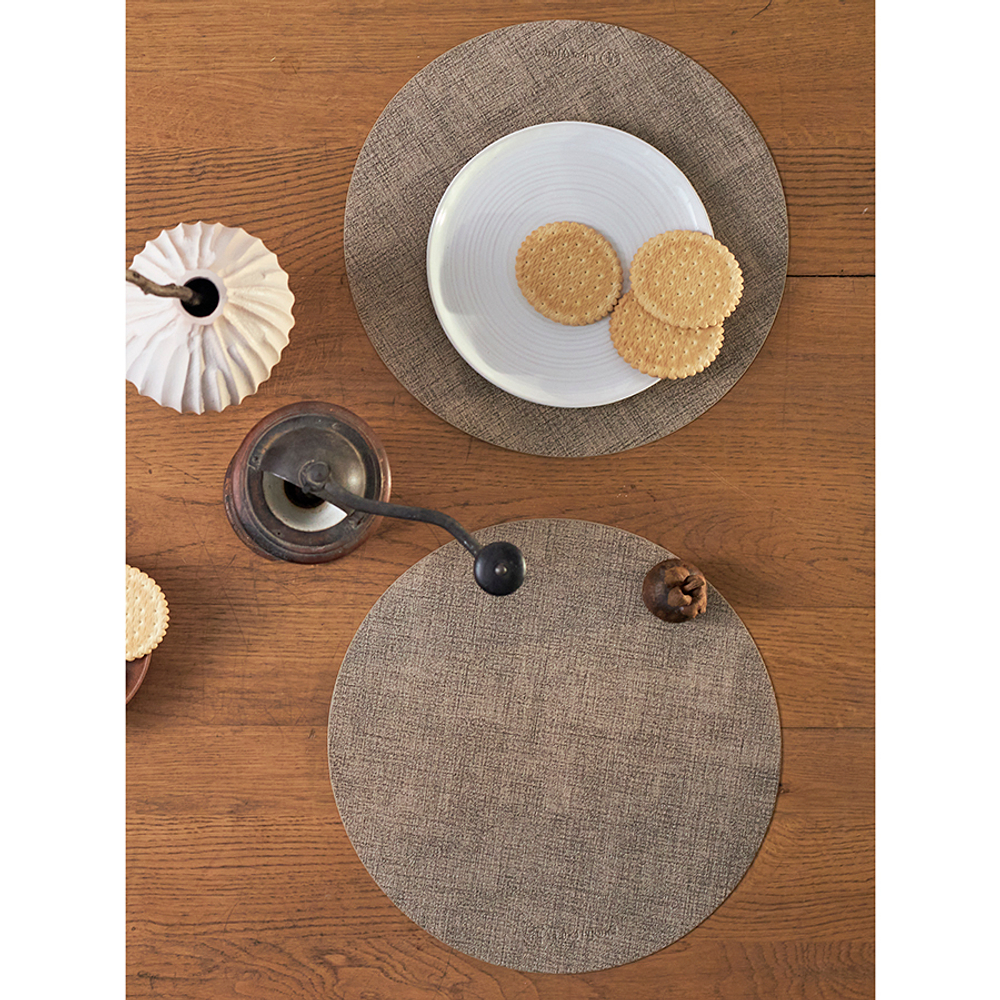 Набор из 4-х сервировочных салфеток leanera, D35 см, песочные