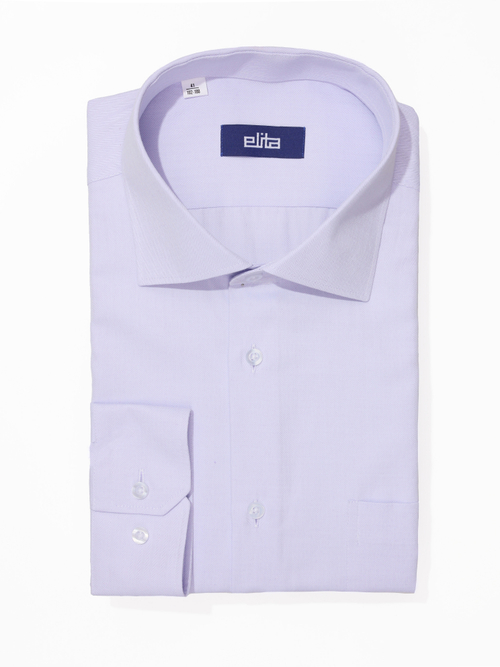 Сорочка мужская ELITA длинный рукав, фактурная светло-сиреневая елочка - полоски, 59011 28