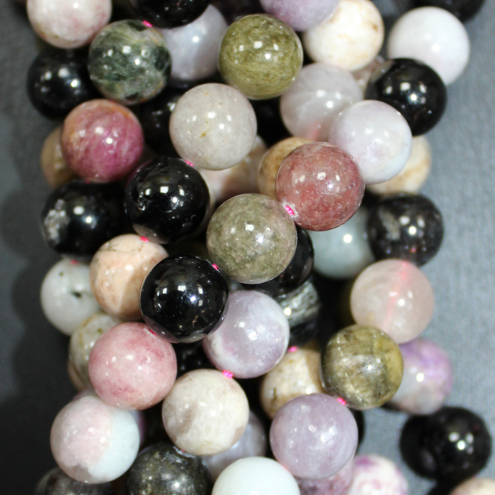 Турмалин микс AB бусины 6мм 8мм 10мм