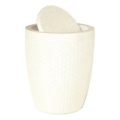 Ведро для мусора 10л Плетёнка (Слоновая кость)