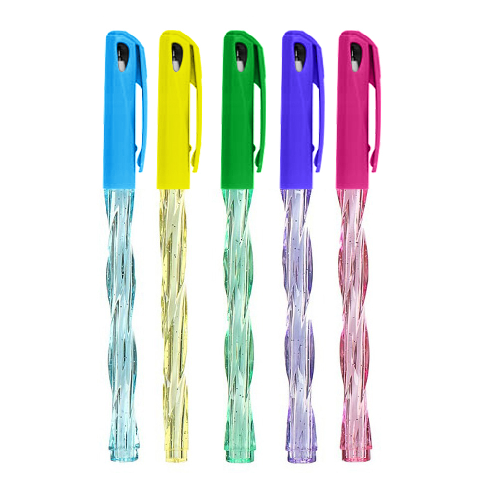 Ручка шариковая, масляная, Basir, синие чернила, объёмный разноцветный корпус, 12 шт