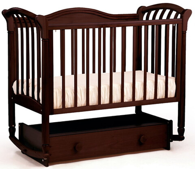 Детская кроватка Кубаньлесстрой Азалия БИ 10.2 (маятник поперечный) 120x60 см махагон