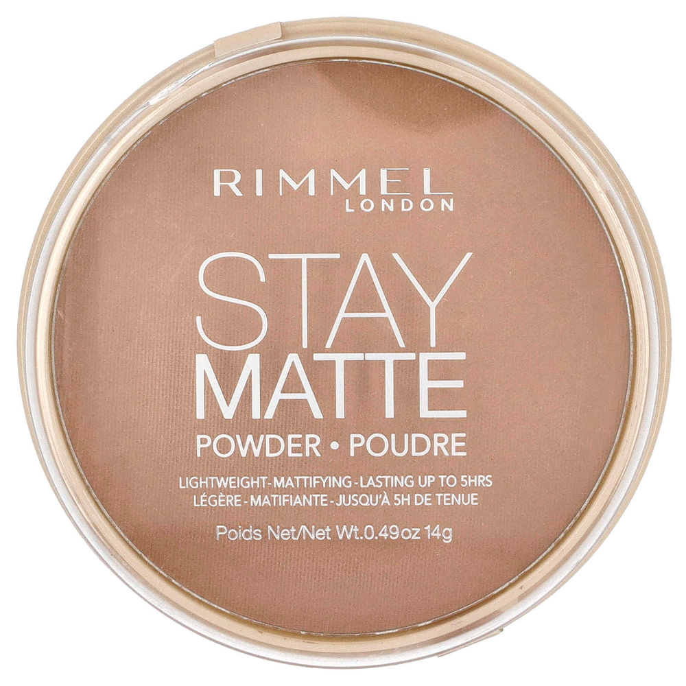 Rimmel London, Stay Matte, Lightweight-Mattifying Powder, 016 Deep Beige, 0.49 oz (14 g)