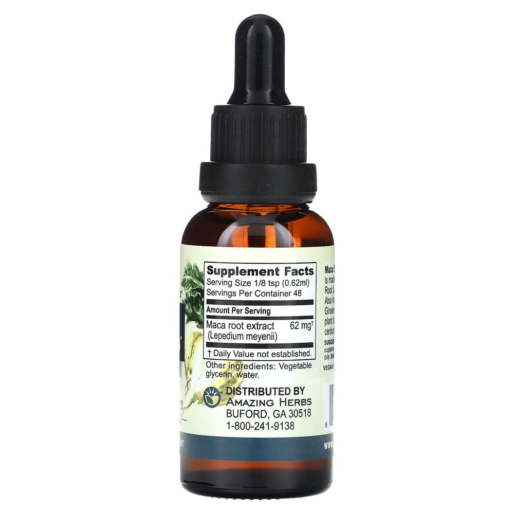 Amazing Herbs, Жидкий экстракт Maca Express, 100 мг, 30 мл (1 жидк. Унция)