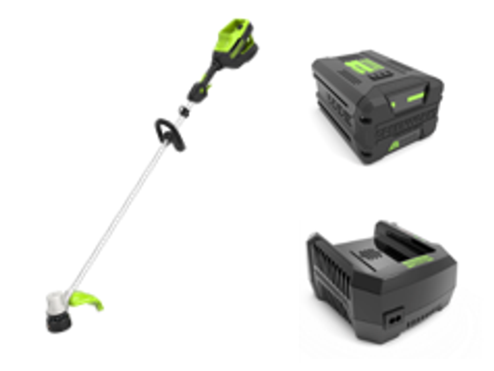 Аккумуляторный триммер Greenworks GD82LTK5, 82v, 40 см, (2110607UB), с аккумулятором 5 А·ч и зарядным устройством