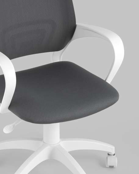 Кресло офисное Topchairs ST-BASIC-W серая ткань крестовина белый пластик