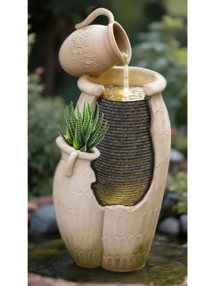Waterfall Фонтан декоративный Каскад Кувшин Модерн с подсветкой