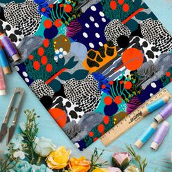 Ткань премиум Оксфорд 600D абстрактные цветы