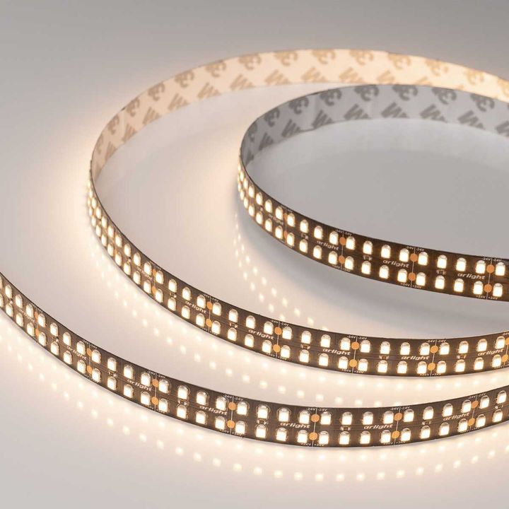Светодиодная лента Arlight 24 W/m 320Led/m 2835SMD теплый белый 5M RT-A320-Black-15mm 24V Warm3000 032610(2)