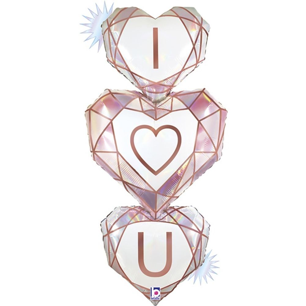 Шар Фигура ILY Сердца опал